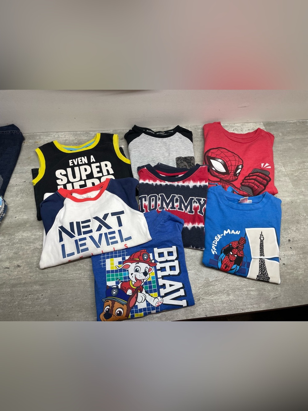 Mixed‎ Brand Graphic Tee Bundle Kids Boys Size 5-7 Spider-Man Paw Patrol Tommy